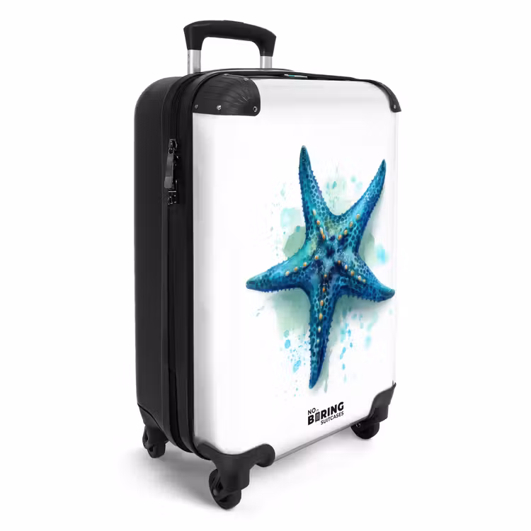 Suitcase - Blue starfish on a white background — 2