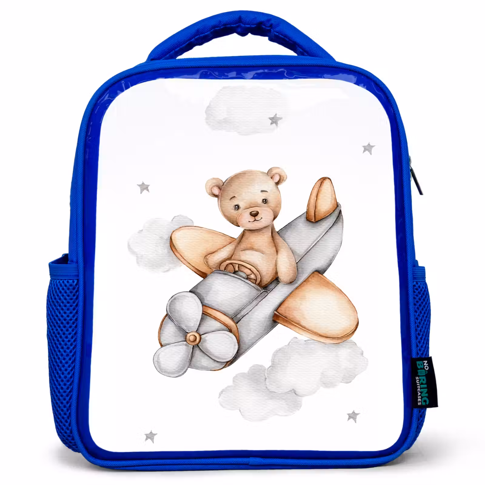 Kids backpack - Blue - Bear - Airplane - Stars - Children — 1