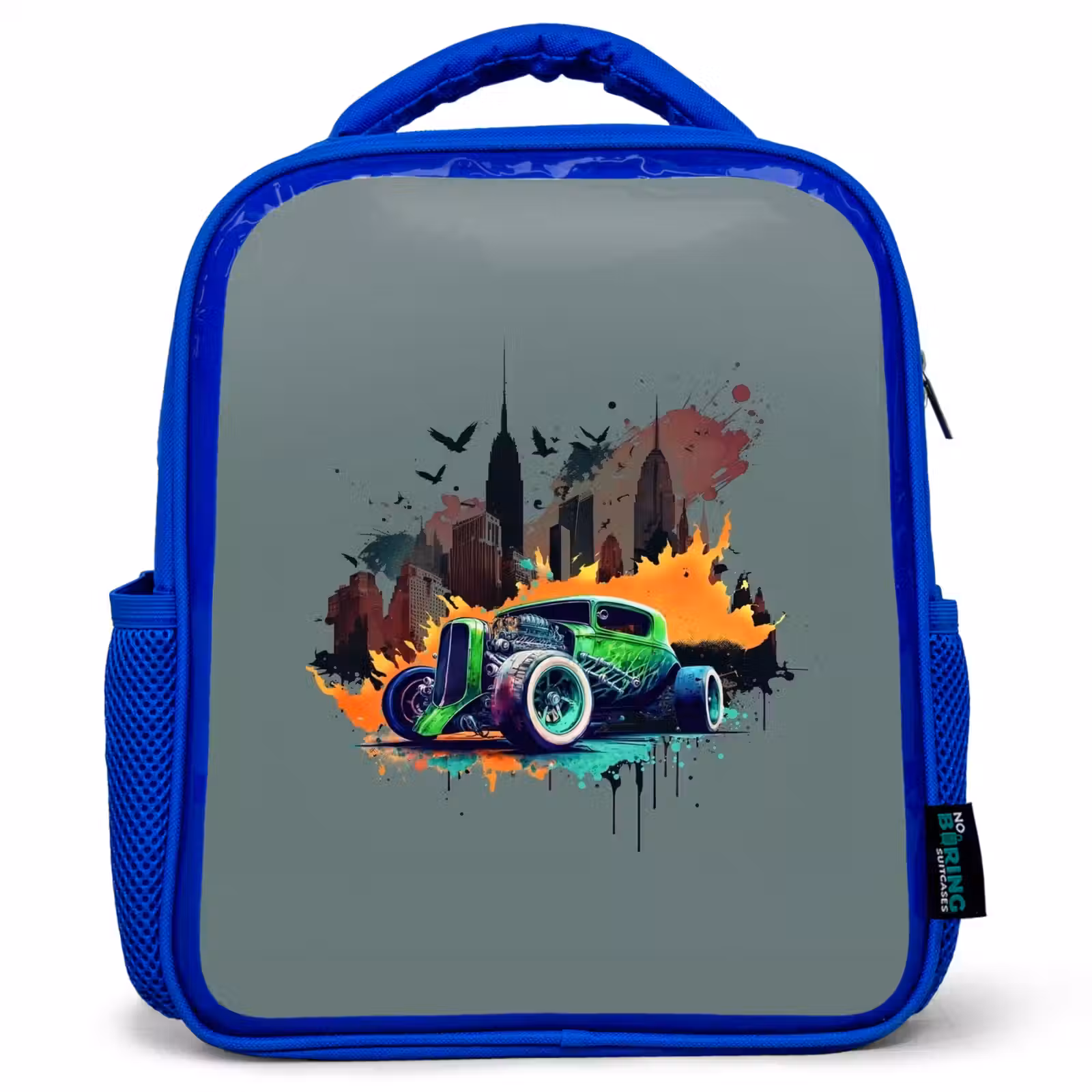 Kids backpack - Blue - Car in ghost town — 1