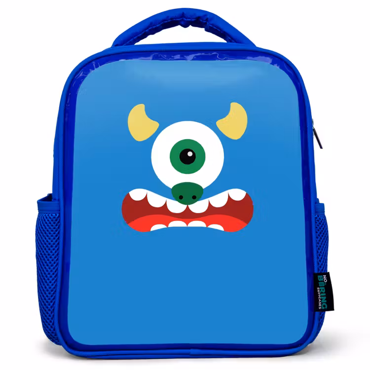 Kids backpack - Blue - Animal portrait - Monster - blue — 1