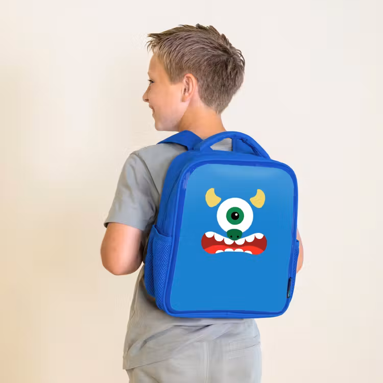 Kids backpack - Blue - Animal portrait - Monster - blue — 2