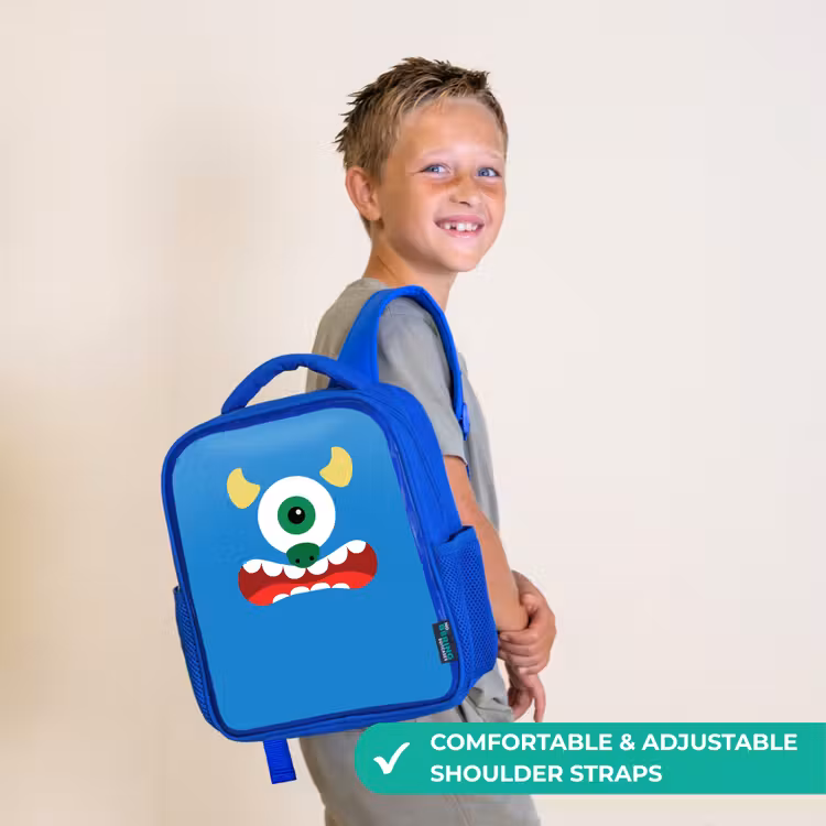 Kids backpack - Blue - Animal portrait - Monster - blue — 4