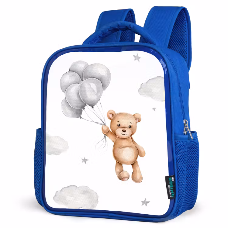 Kids backpack - Blue - Bear - Balloon - Stars - Children — 7