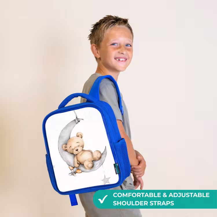 Kids backpack - Blue - Bear - Moon - Stars - Children — 4