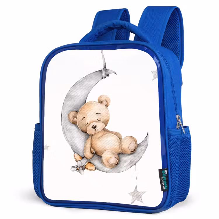 Kids backpack - Blue - Bear - Moon - Stars - Children — 7