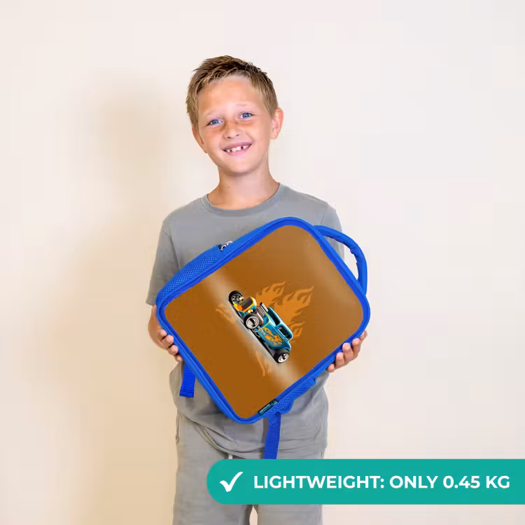 Kids backpack - Blue - Blue car with yellow flames — 3