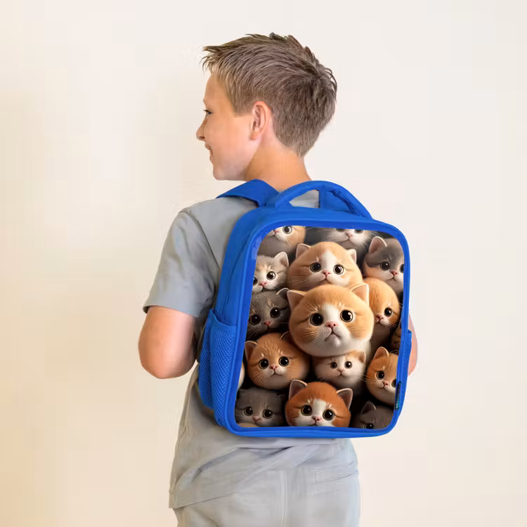 Kids backpack - Blue - Cuddle Cats — 2