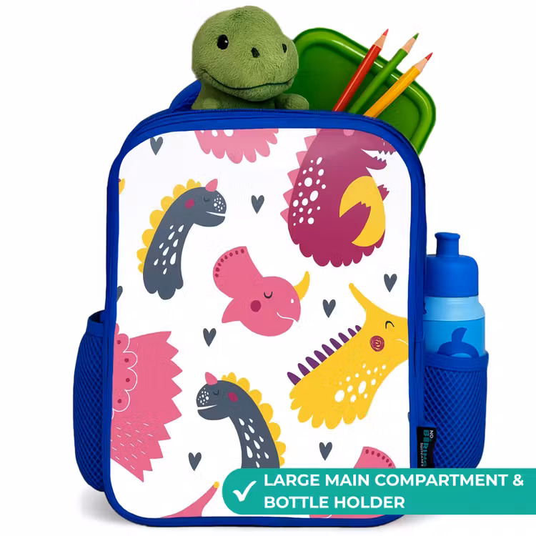 Kids backpack - Blue - Dino - Patterns - Child - Pink - Girls — 5