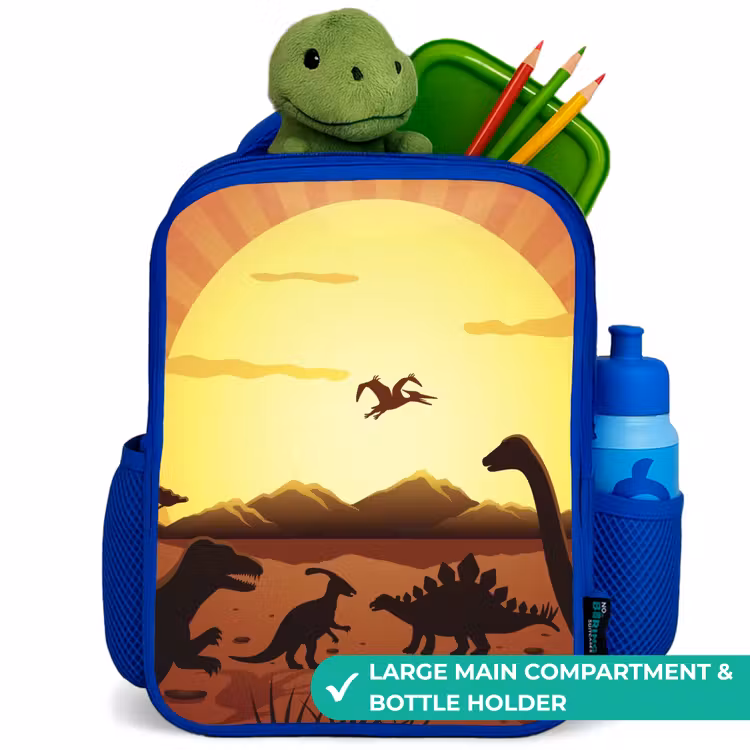 Kids backpack - Blue - Dino - Sun - Nature - Drawing - Kids - Boys — 5