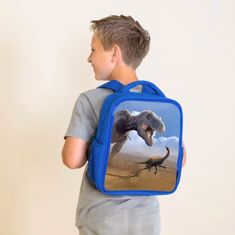 Kids backpack - Blue - Dino - Wildlife - Drawing - Kids - Boys — 2