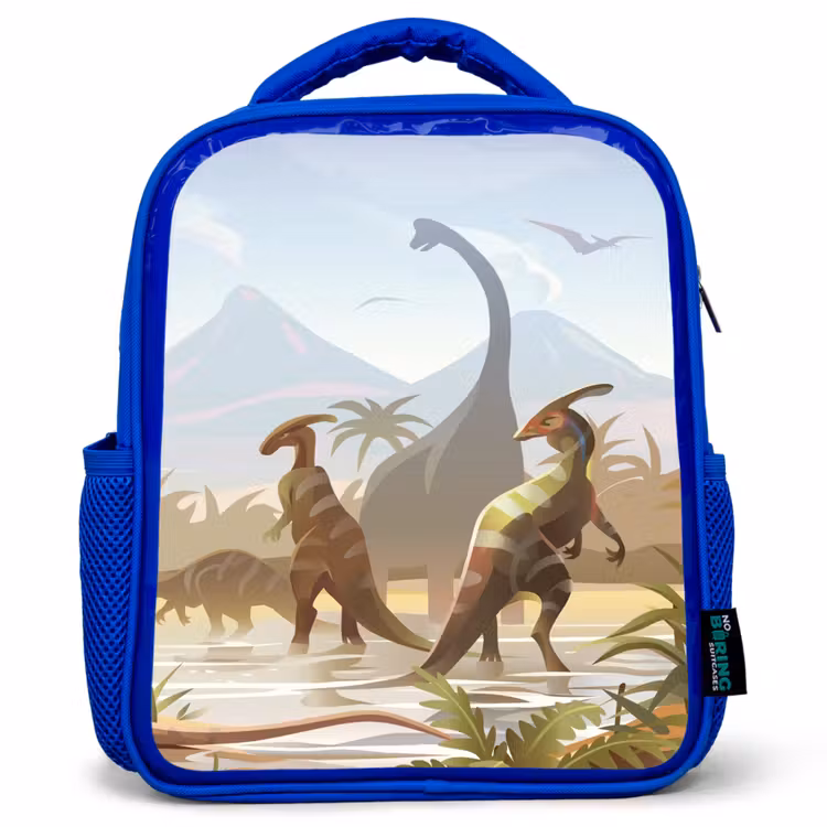 Kids backpack - Blue - Dinosaur - Landscape - Tropical - Kids - Boys — 1