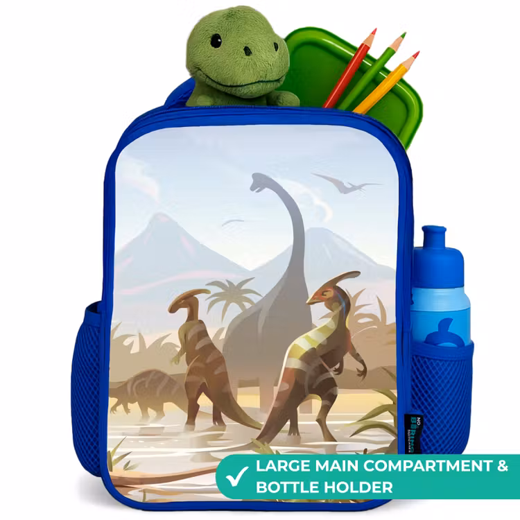 Kids backpack - Blue - Dinosaur - Landscape - Tropical - Kids - Boys — 5