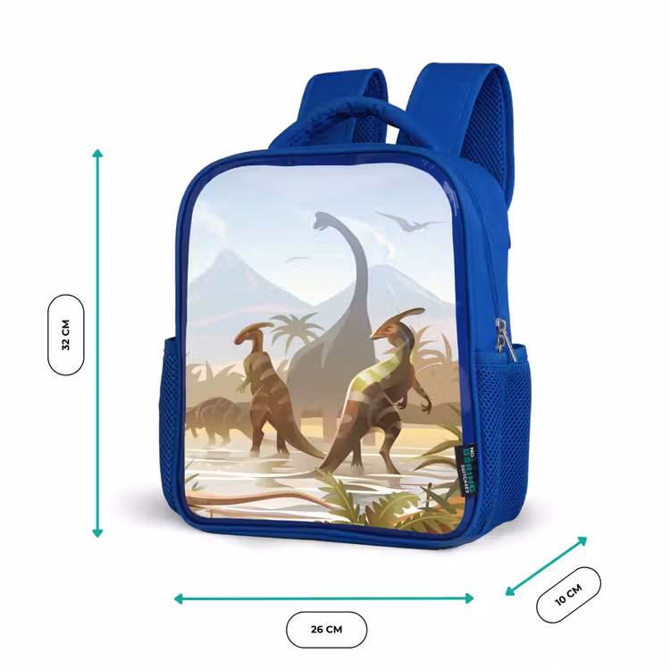 Kids backpack - Blue - Dinosaur - Landscape - Tropical - Kids - Boys — 6