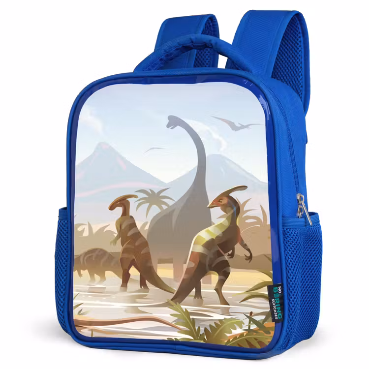 Kids backpack - Blue - Dinosaur - Landscape - Tropical - Kids - Boys — 7