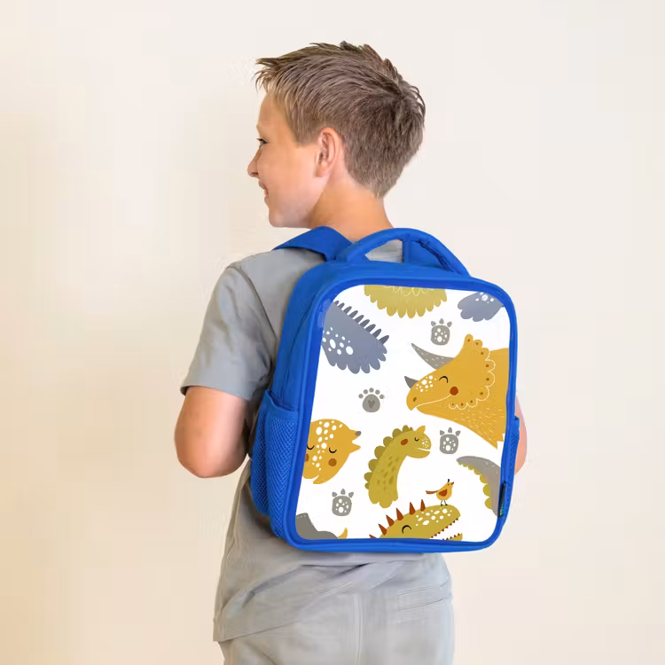 Kids backpack - Blue - Dinosaur - Patterns - Boys - Dino - Kids — 2