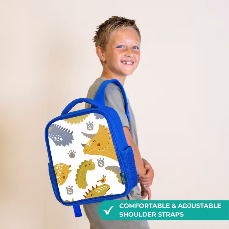 Kids backpack - Blue - Dinosaur - Patterns - Boys - Dino - Kids — 4