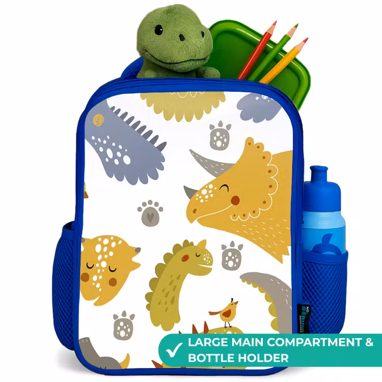 Kids backpack - Blue - Dinosaur - Patterns - Boys - Dino - Kids — 5