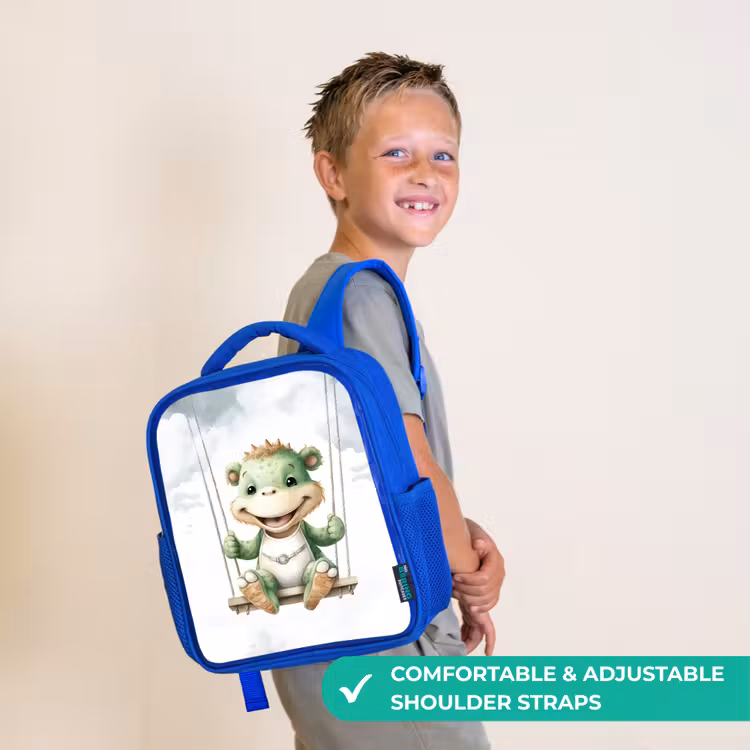 Kids backpack - Blue - Dragon - Baby animal - Children — 4