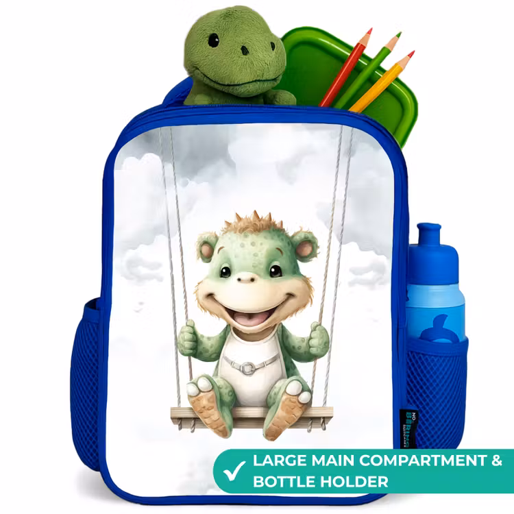 Kids backpack - Blue - Dragon - Baby animal - Children — 5