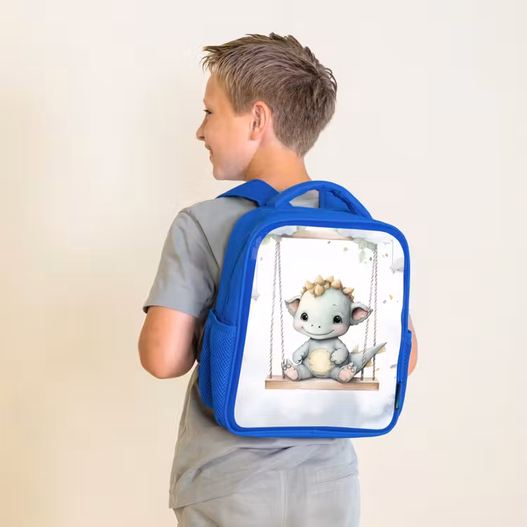 Kids backpack - Blue - Dragon - Baby animal - Children — 2