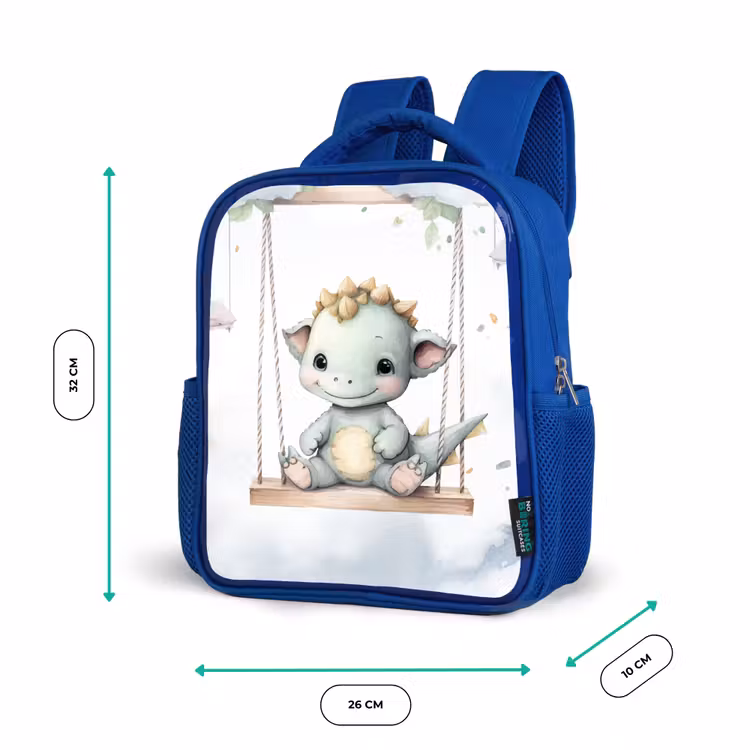Kids backpack - Blue - Dragon - Baby animal - Children — 6