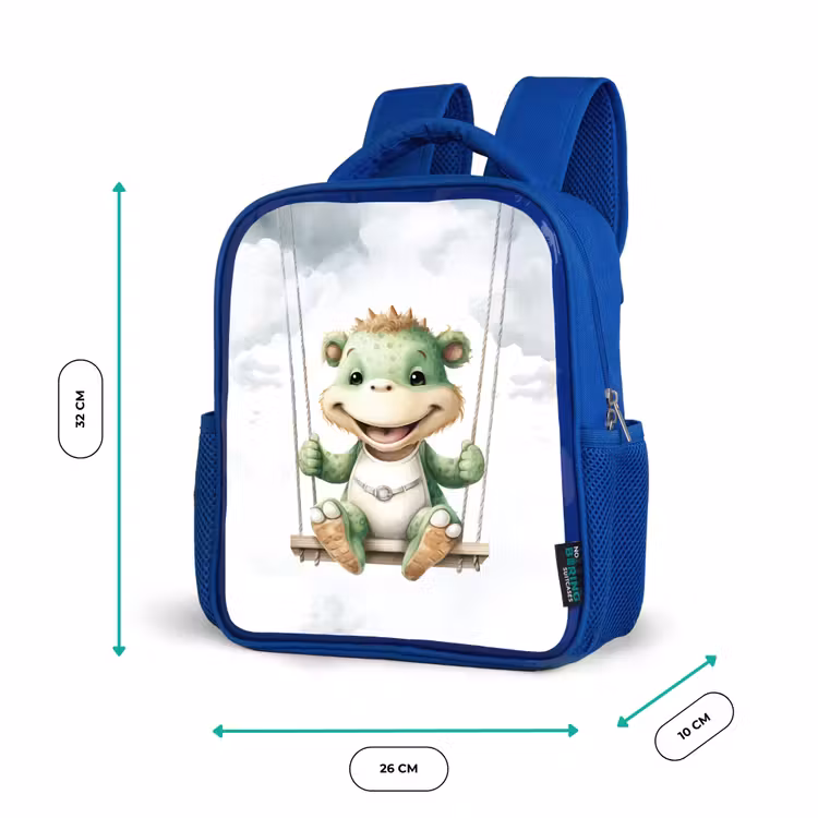 Kids backpack - Blue - Dragon - Baby animal - Children — 6