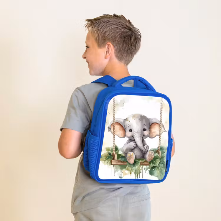 Kids backpack - Blue - Elephant - Animal - Children - Jungle — 2