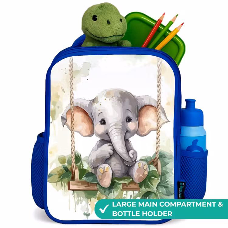 Kids backpack - Blue - Elephant - Animal - Children - Jungle — 5