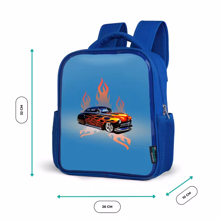 Kids backpack - Blue - Hotrod flames — 6