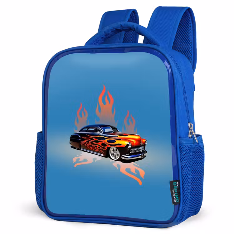 Kids backpack - Blue - Hotrod flames — 7
