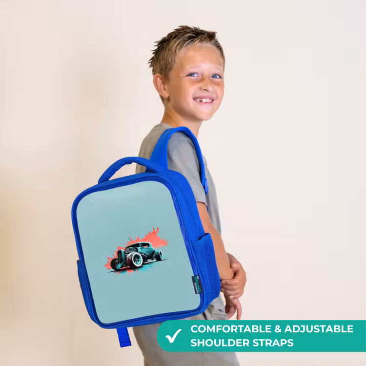 Kids backpack - Blue - Hotrod turquoise — 4