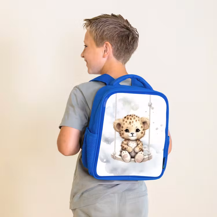 Kids backpack - Blue - Leopard - Animal - Children — 2