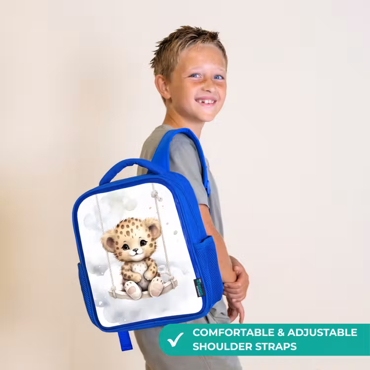 Kids backpack - Blue - Leopard - Animal - Children — 4