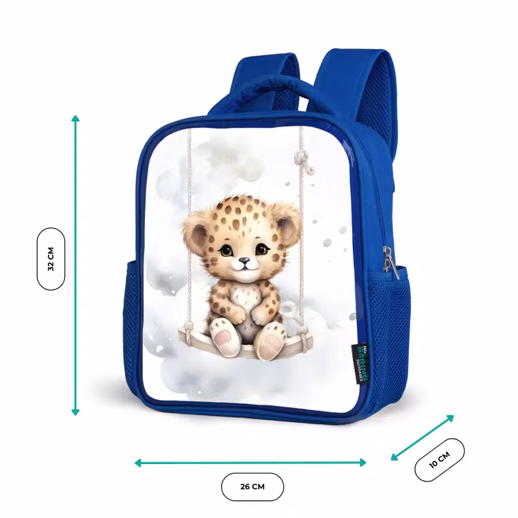 Kids backpack - Blue - Leopard - Animal - Children — 6