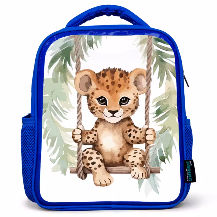 Kids backpack - Blue - Leopard - Animal - Children - Jungle — 1