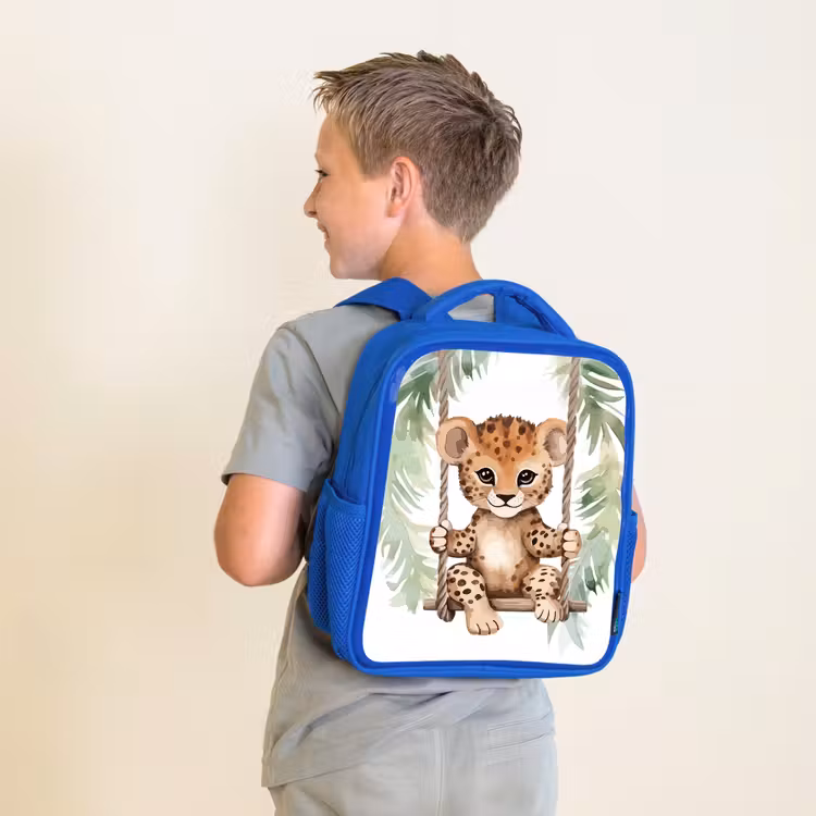 Kids backpack - Blue - Leopard - Animal - Children - Jungle — 2