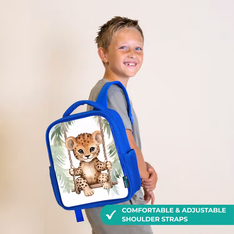 Kids backpack - Blue - Leopard - Animal - Children - Jungle — 4