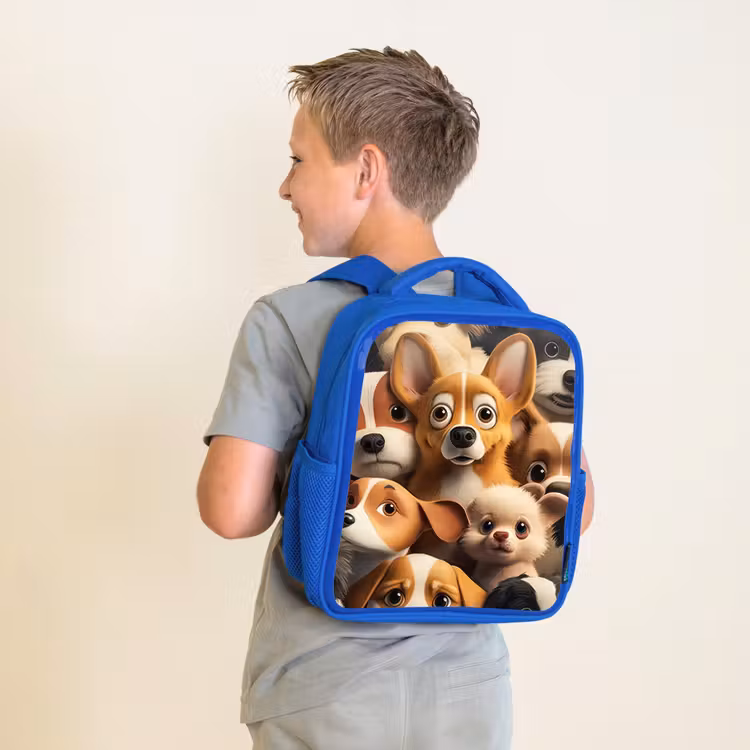 Kids backpack - Blue - Merry Dogs — 2