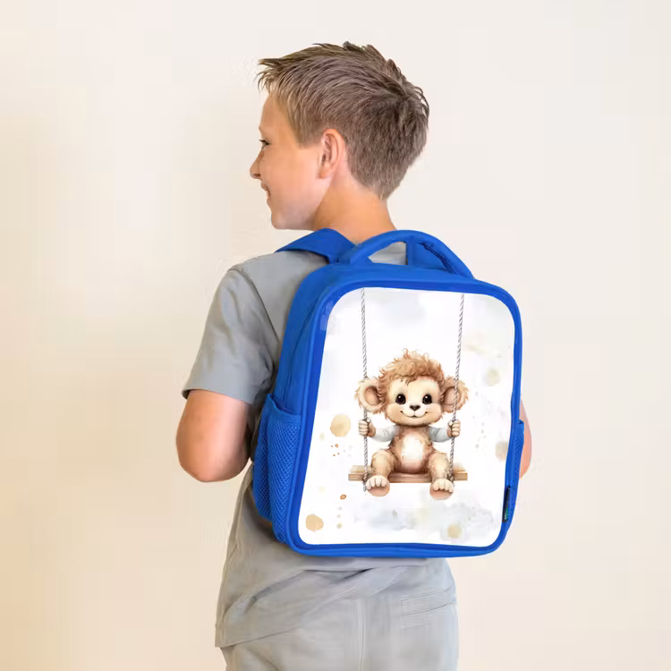 Kids backpack - Blue - Monkey - Animal - Children — 2