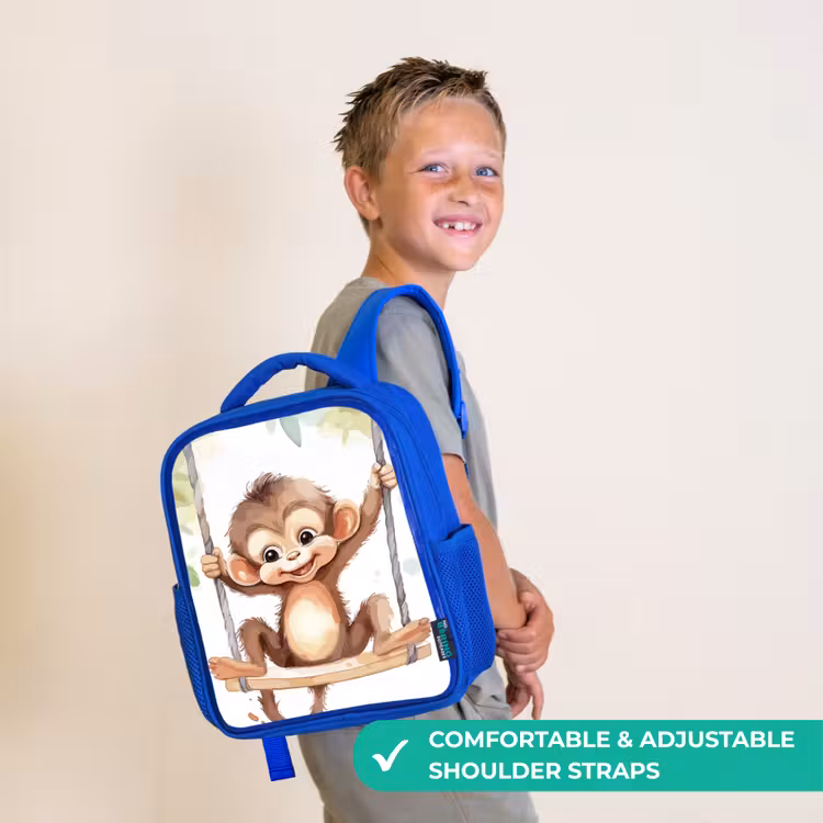 Kids backpack - Blue - Monkey - Animal - Children - Jungle — 4