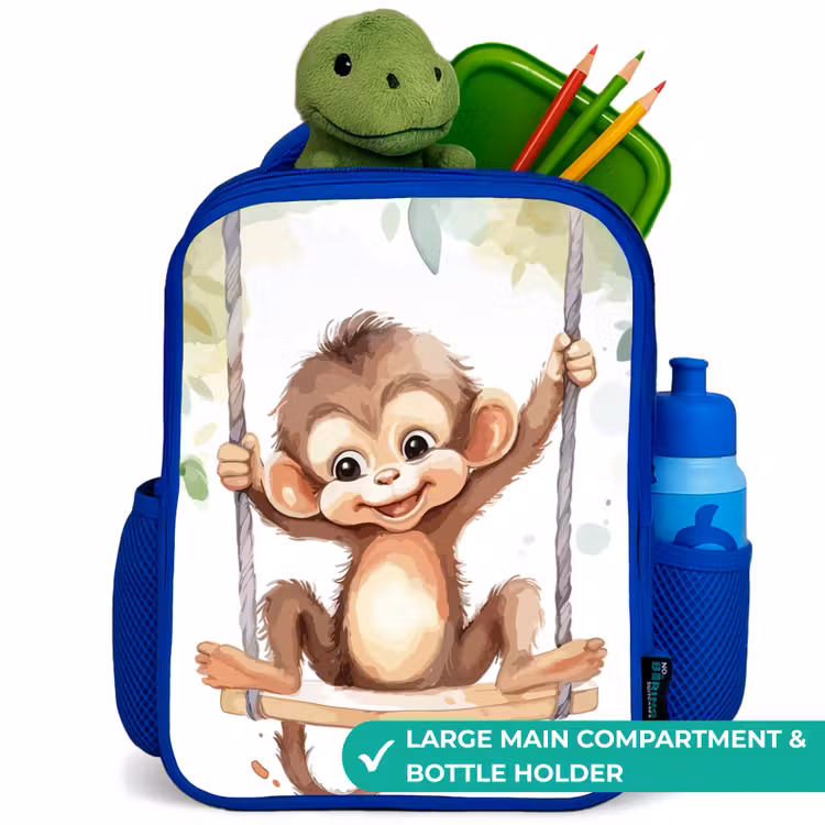 Kids backpack - Blue - Monkey - Animal - Children - Jungle — 5
