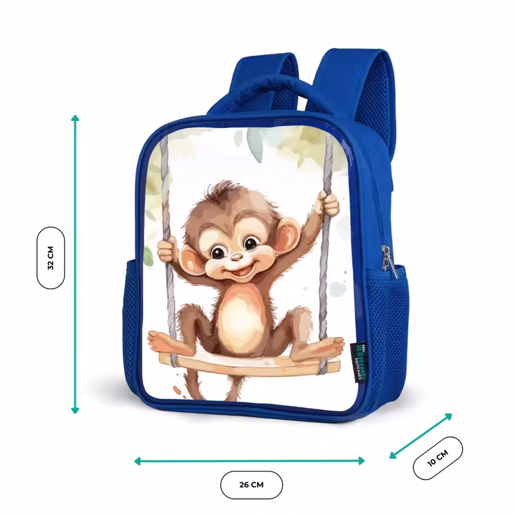 Kids backpack - Blue - Monkey - Animal - Children - Jungle — 6