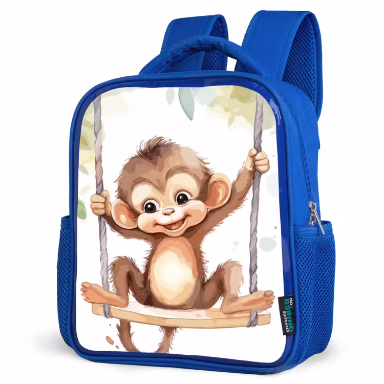 Kids backpack - Blue - Monkey - Animal - Children - Jungle — 7