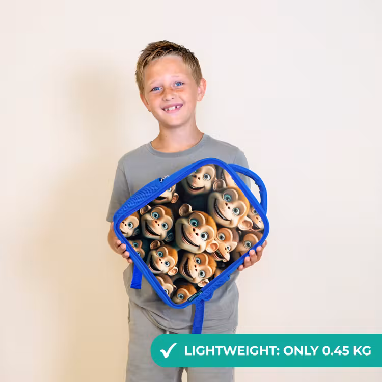 Kids backpack - Blue - Monkey Strokes — 3