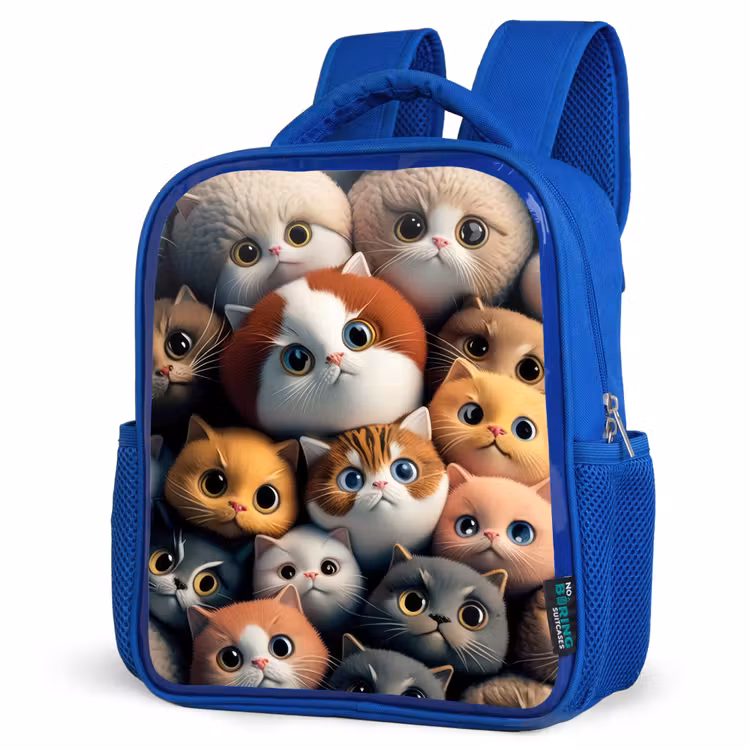 Kids backpack - Blue - Orange Cats — 7