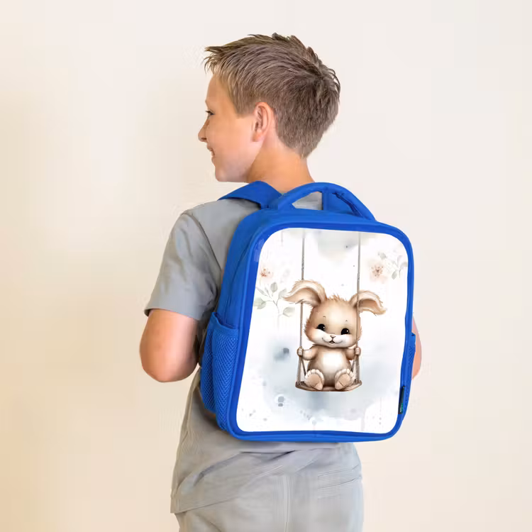 Kids backpack - Blue - Rabbit - Baby animal - Children — 2
