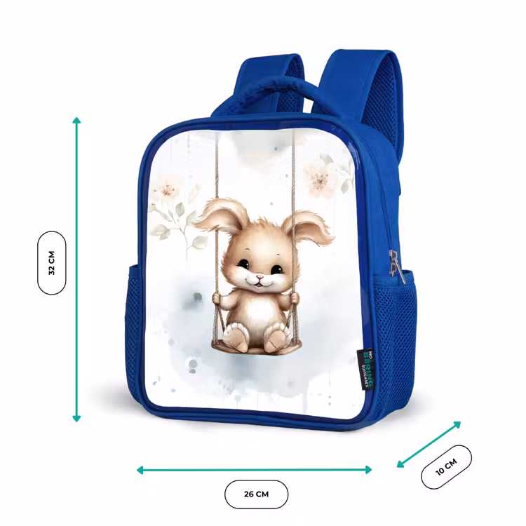 Kids backpack - Blue - Rabbit - Baby animal - Children — 6