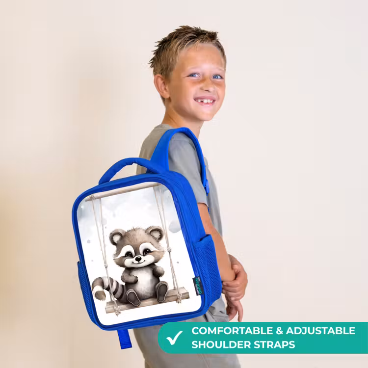 Kids backpack - Blue - Raccoon - Animal - Children — 4