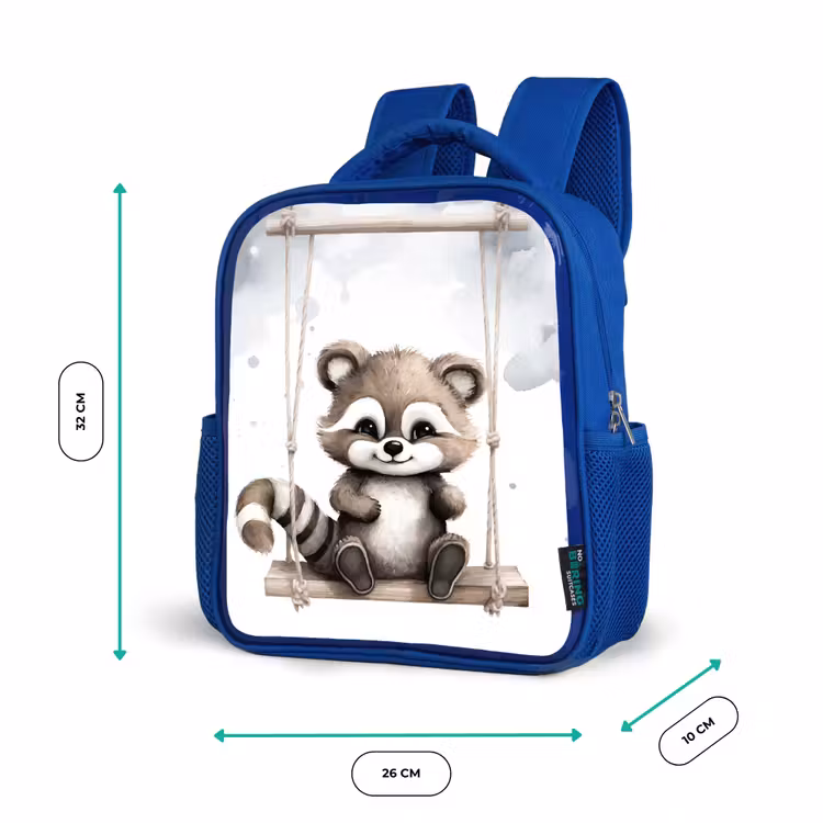 Kids backpack - Blue - Raccoon - Animal - Children — 6