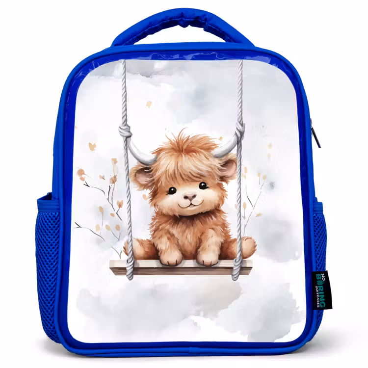 Kids backpack - Blue - Scottish highlander - Animal - Children — 1